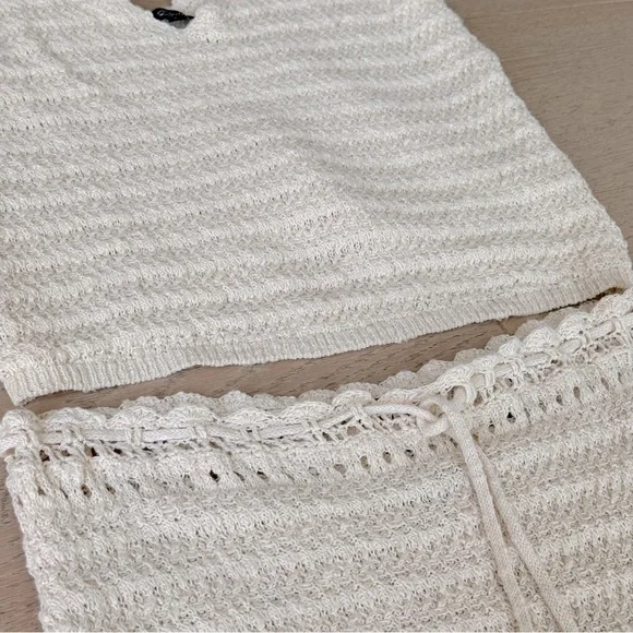 Rails Cotton Crochet Knit Tank Top- Oat - Picture 8 of 15